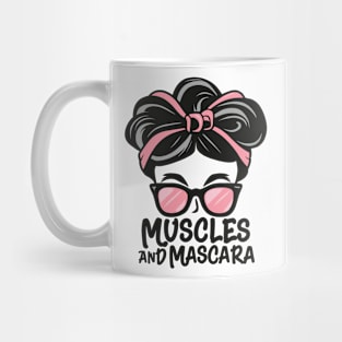 "Sassy Silhouette: Muscles and Mascara Magic" - Funny Ladies Workout Fitness Mug